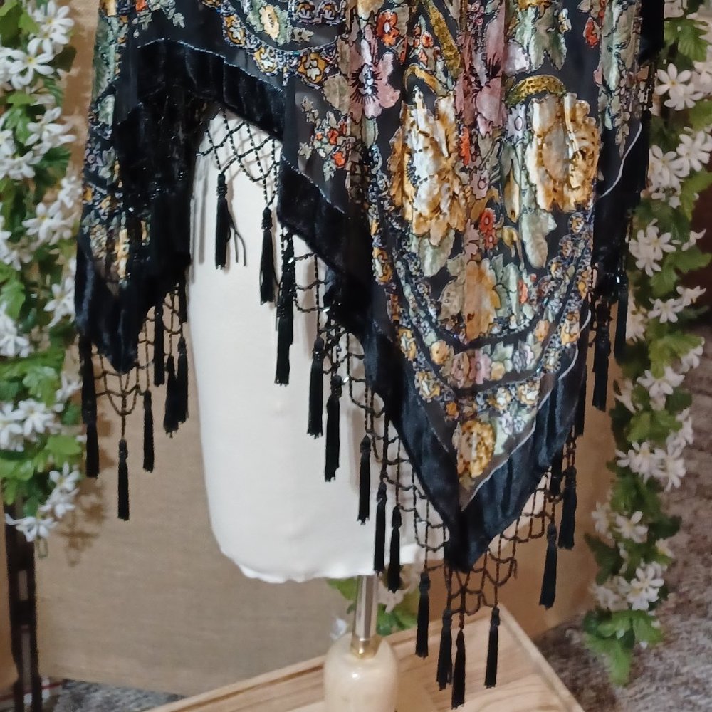 Floral Embroidered Tassel Women Top